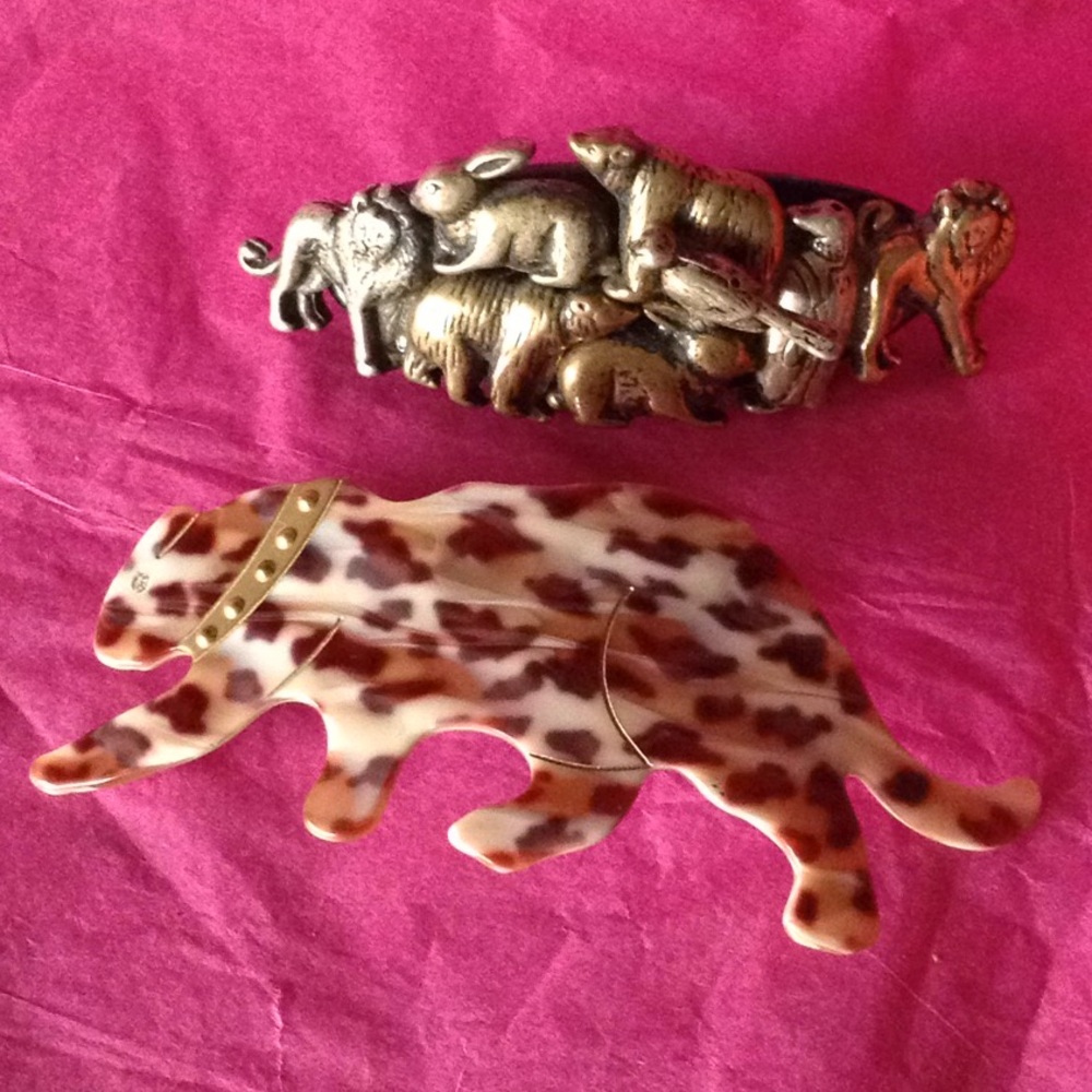 2 animals barrettes made in France